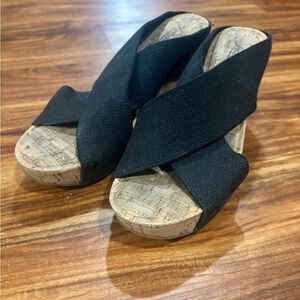 Black Lucky Brand  Women's Wedge Sandals